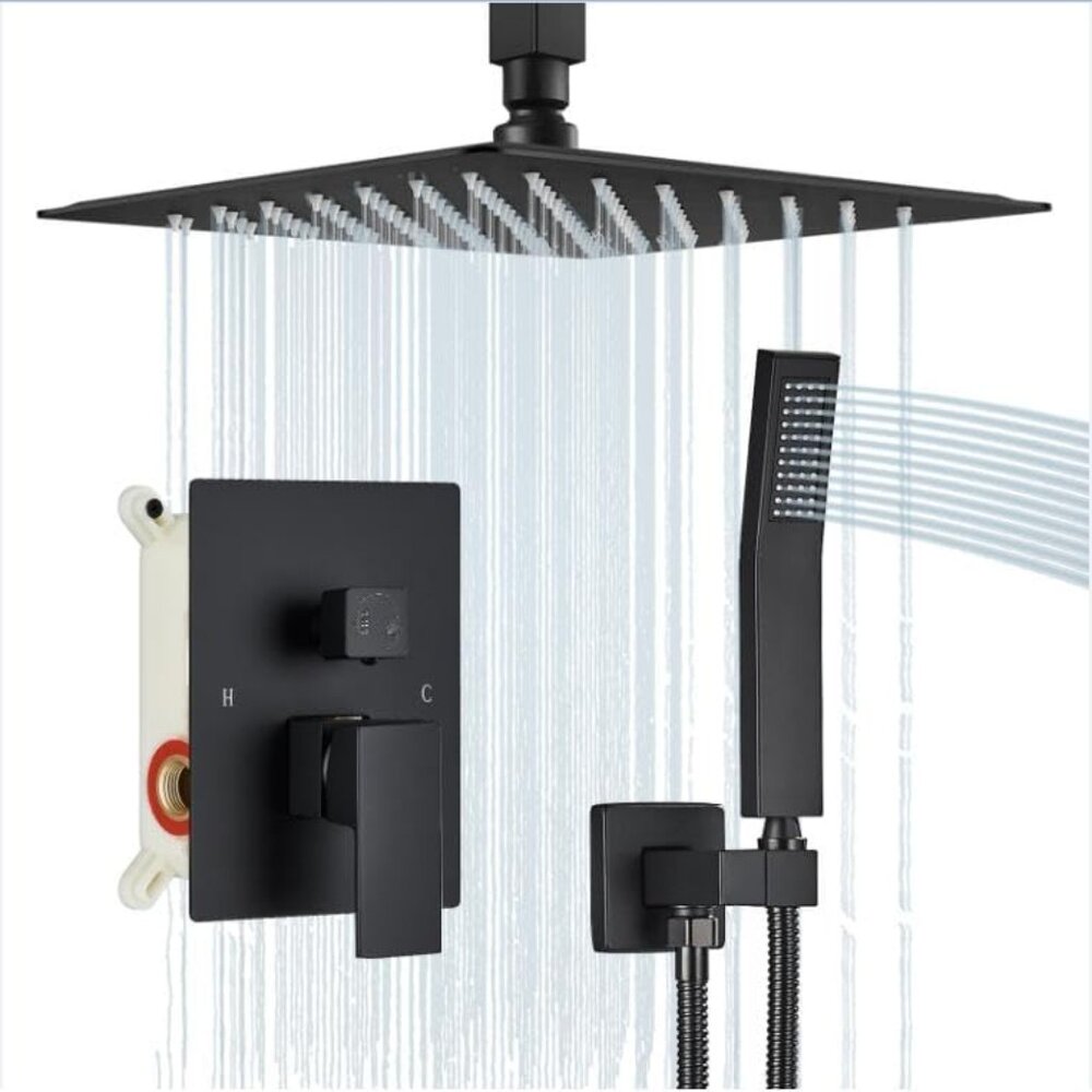 Brand New Matte Black 10” Rainfall Shower Kit For Sale